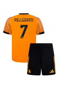 AS Roma Lorenzo Pellegrini #7 Babyklær Borte Fotballdrakt til barn 2025-26 Korte ermer (+ Korte bukser)